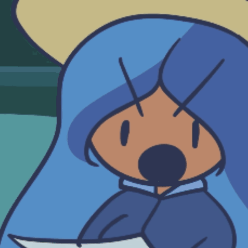 Surprised Girl With Blue Hair