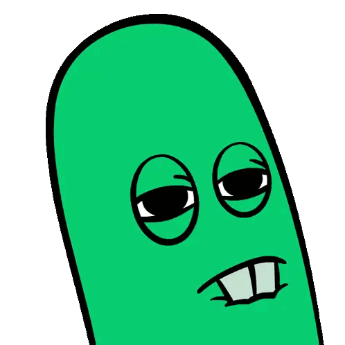 Surprised Green Cartoon Character