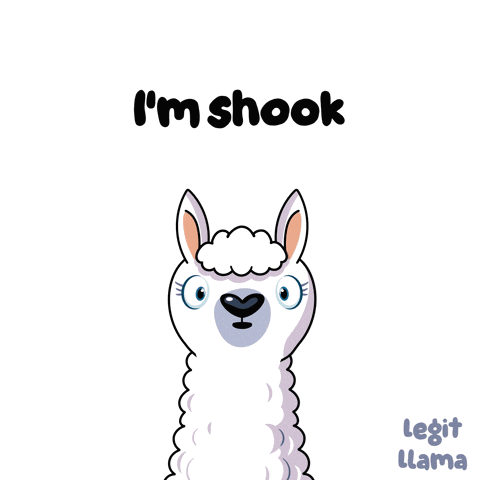 Surprised Llama Saying I'm Shook GIF
