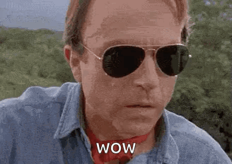 Surprised Man In Sunglasses Red Scarf Wow GIF