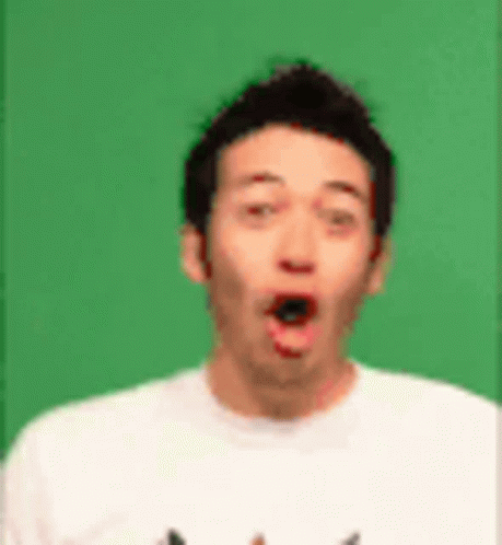 Surprised Man in White Shirt