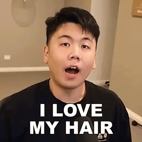 Surprised Man Saying I Love My Hair