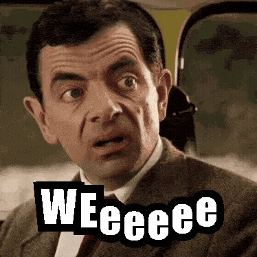 Surprised Man Saying Weeeee