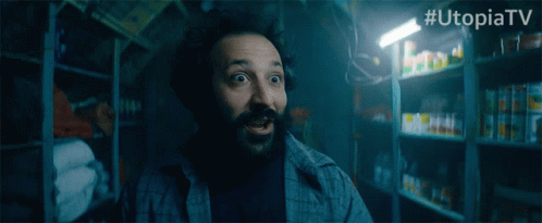 Surprised Man With Beard in Dark Room #Utopiatv