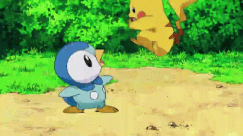 Surprised Pikachu Piplup Fight GIF