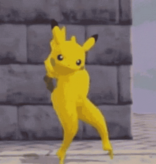 Surprised Pikachu Electrifying Dance Moves GIF
