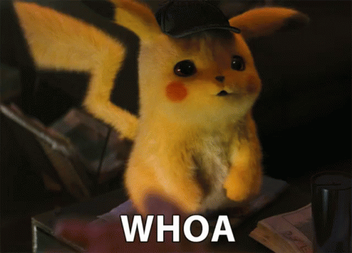 Surprised Reaction Startled Pikachu Whoa GIF