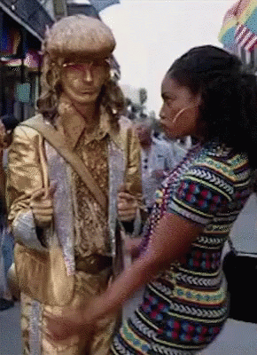 Surprised Woman In Crowd GIF