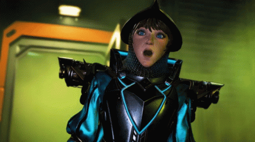 Surprised Woman in Knight Outfit
