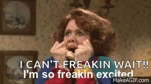 Surprised Woman Saying I Can t Freakin Wait