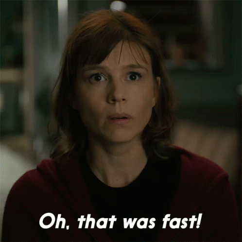 Surprised Woman Saying Oh That Was Fast