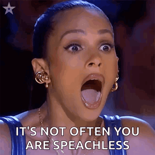 Surprised Woman Says It's Not Often You Are Speechless