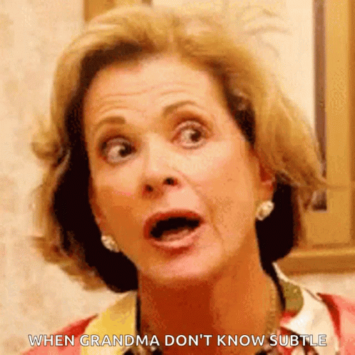 Surprised Woman When Grandma Don't Know Subtle