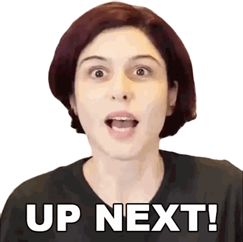 Surprised Woman with Up Next