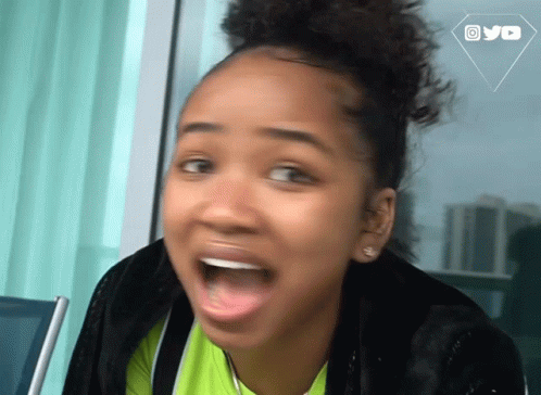 Surprised Young Girl with YouTube Logo