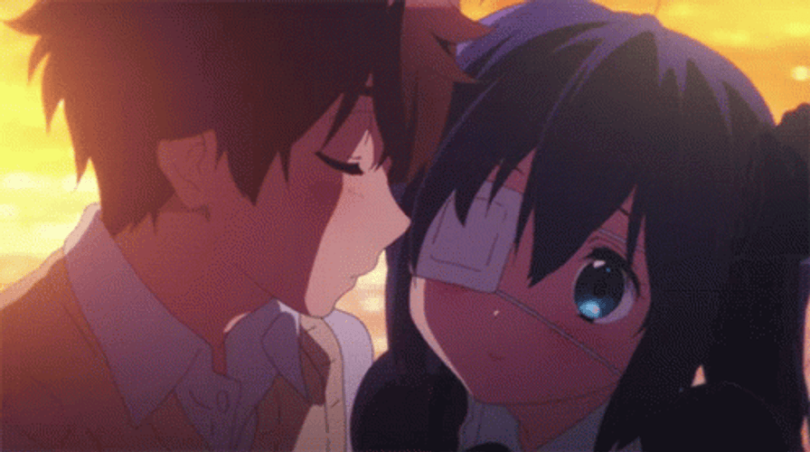 Anime kawaii anime kiss GIF - Buscar en GIFER