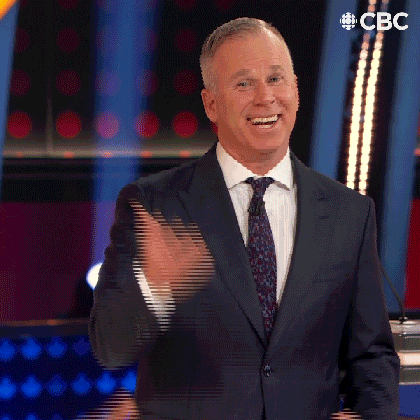 Survey Says Gerry Dee Hand Gesture While Smiling GIF