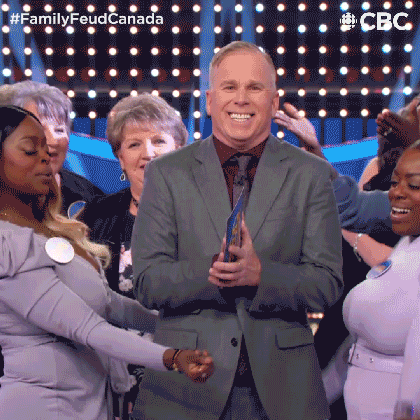 Survey Says Gerry Dee Surrounded By Women Dancing GIF