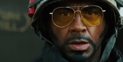 Robert Downey Jr Survive Tropic Thunder GIF