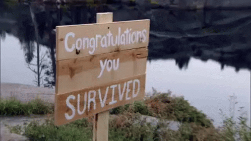 Congratulations You Survived Lake Signage GIF