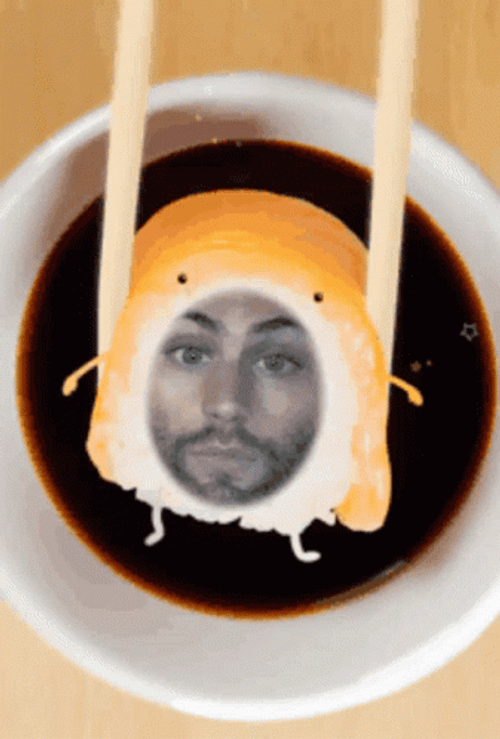 Sushi Face On Sauce GIF