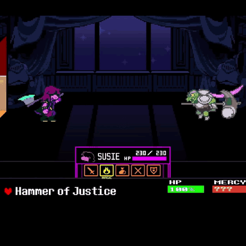 Susie Using Rude Buster Fighting Monster