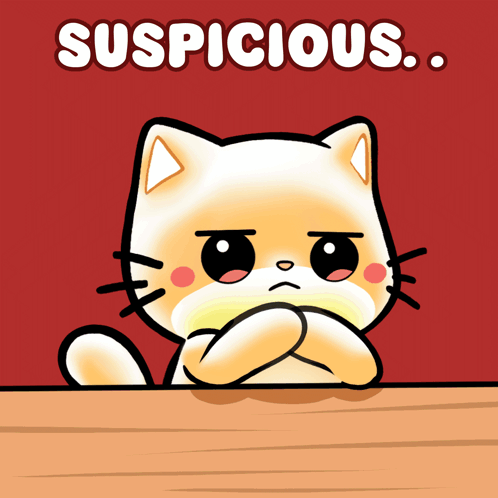 Suspicious Cat Cartoon