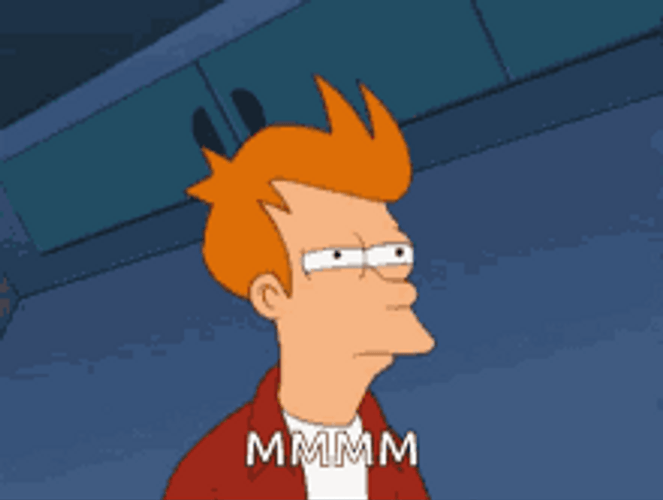 Suspicious Fry Mmmm Squint Doubt GIF