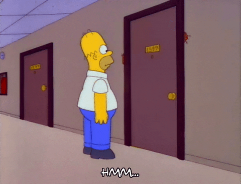 Suspicious Homer Simpson Waiting At Door GIF