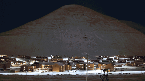Svalbard Town Winter Night GIF