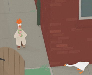 Swan Running After Beaker GIF