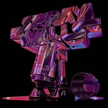 Swart R2d2 Techno GIF