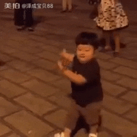Swaying Arms Dancing Chubby Kid GIF