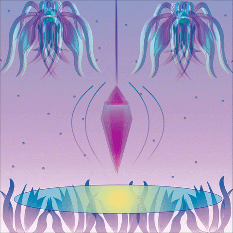 Swaying Pink Crystal Pendulum GIF