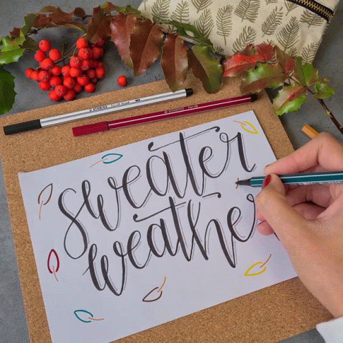Sweater Weather Calligraphy Design GIF