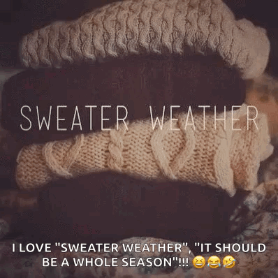Sweater Weather Quote On Sweaters GIF