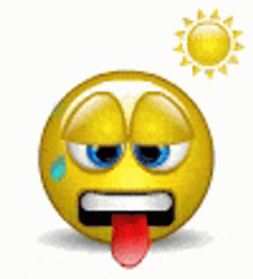 Sweating Exhausted Emoji sun GIF