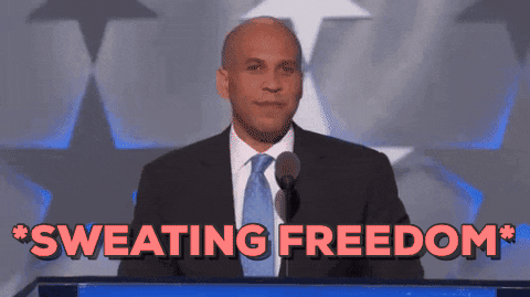 Sweating Freedom Cory Booker GIF