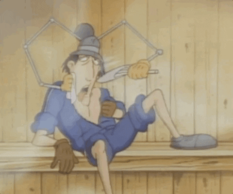Sweating Inspector Gadget GIF