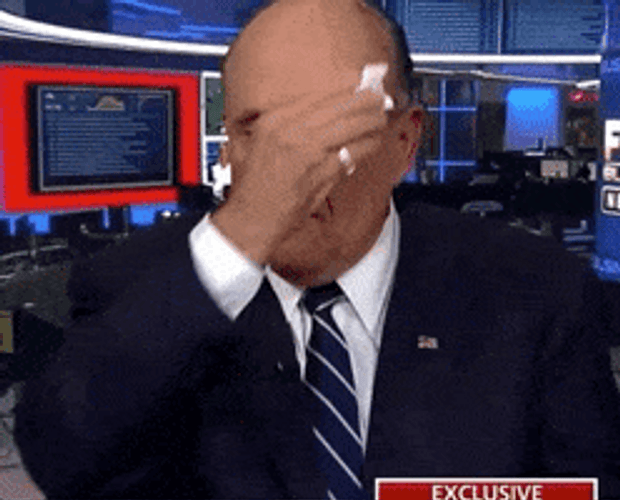 Sweating Rudy Giuliani Wiping His Forehead GIF