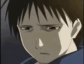 Sweaty Cartoon Character Close Up GIF