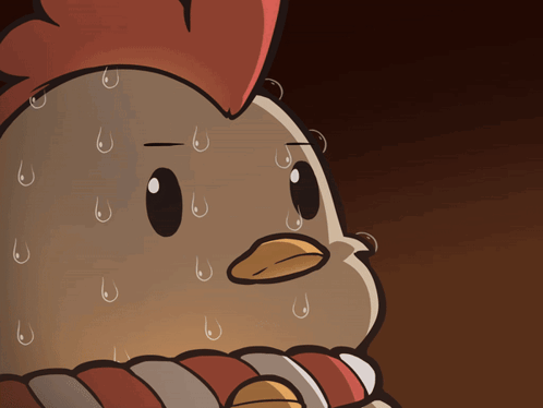 Sweaty Chicken Cartoon GIF