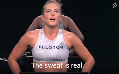 Sweaty Female Fitness Trainer GIF