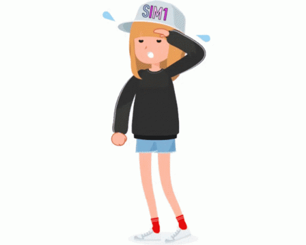 Sweaty Girl With Sigh Of Relief GIF