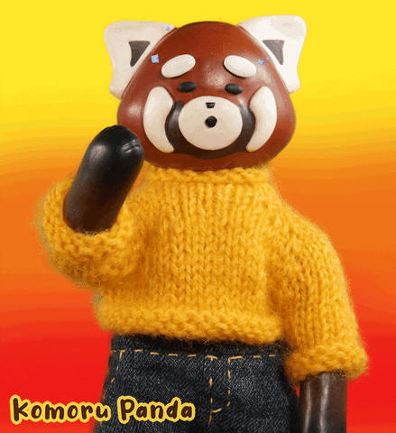 Sweaty Komoru Panda Fanning Itself GIF