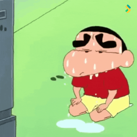 Sweaty Shinnosuke Nohara Sitting GIF