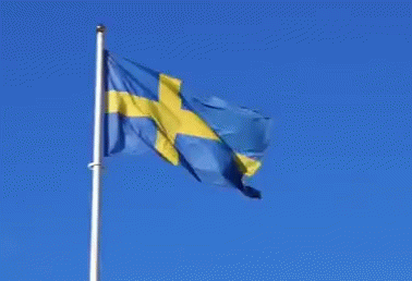Sweden Flag In Sky GIF