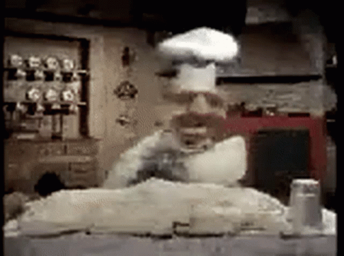 Swedish Chef Messy Baking Cake GIF