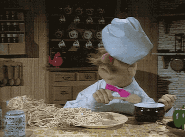 Swedish Chef Moving Pasta GIF