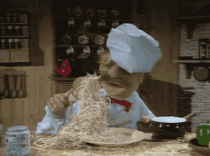 Swedish Chef Puppet Making A Mess GIF